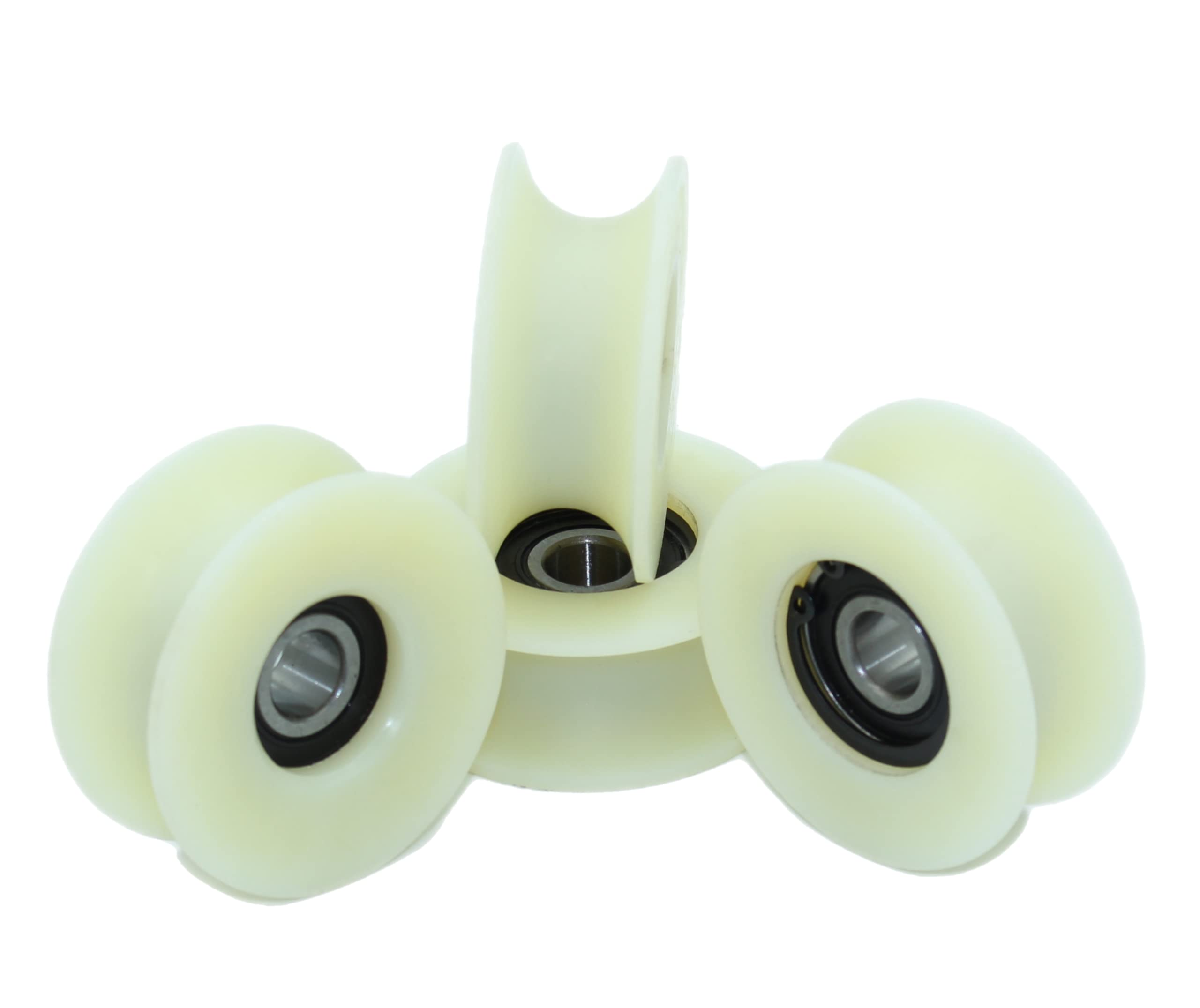 Pack of 4 x 60 mm Diameter Machined Nylon Pulley Wheels Various Groove Sizes Made in the EU (20 mm Groove)