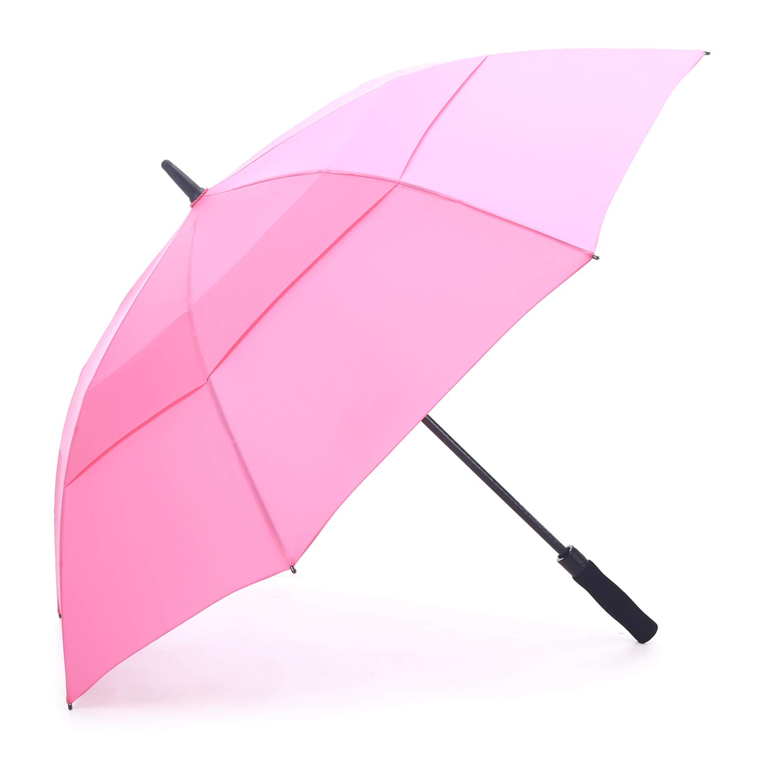 RUMBRELLA Golf Umbrella Windproof UV Umbrellas Large UPF 50+ Auto Open 55IN (B: Light Pink)