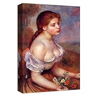 Canvas Wall Art Young Woman by Pierre Auguste Renoir Canvas Prints Home Artwork Decoration for Living Room,Bedroom - 12x18 inches