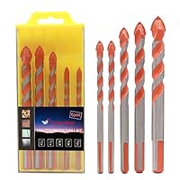 Scimaker 5 Piece Masonary Bits Set for Drill,Ceramic Drill Bits for Pots,Multipurpose Drill Bit for Tile,Terracotta,Glass Concrete and Cement brick