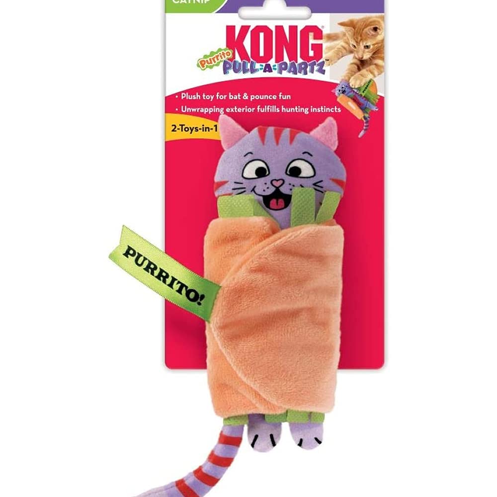 KONG Cat Pull-A-Partz Purrito 2.5x5.5x14cm Multicolor