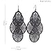 Grace Jun Bridal Vingtage 4 Water Drop Shape Pierced Earrings for Women Party Large Statement Drop Earrings (Black)