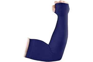 KEMFORD Arm Sleeves for Men and Women – 8 mmHg Light Compression – 1 Pair – Sun Protection – Cooling UPF 50 Compression – Basketball Running