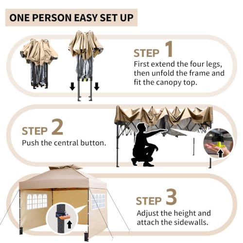 AERGERGER 10x10 Pop Up Canopy Tent Review: Easy Setup Gazebo with Window Sidewalls image 24