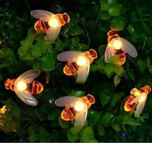 UMILLER LED Solar String Light, Honey Bee String Lights, 30 LED, 6.35m/20.83ft, 2 Mode for Home, Garden, Lawn, Patio, Wedding, Party and Holiday Decorations (Warm White)