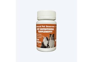 100 Capsules Natural Pet Dewormer for Dogs and Cats, Internal Plant-Based