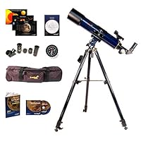 Levenhuk Strike 90 Plus Refractor AZ Mount Telescope - Portable Travel Scope with case and Accessory kit for Beginners