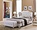 Kings Brand Furniture - White Tufted Design Faux Leather Queen Size Upholstered Platform Bed
