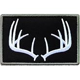 Antlers Wildlife Hunting Patch Hook and Loop Fastener Emblem Patch Embroidered Military Badge Emblem Patch -3.15"x2"