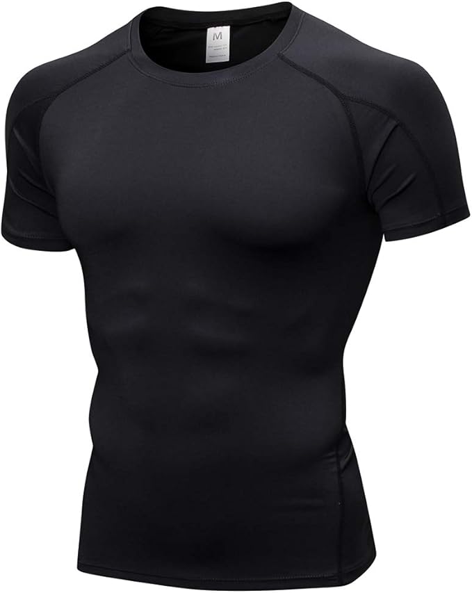 Mens Short Sleeve Running Tops Base Layers Compression Top TShirts