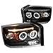 Spec-D Tuning 2LHP-DAK05JM-TM Dodge Dakota Dual Halo Led Projector Black Head Lights Pair