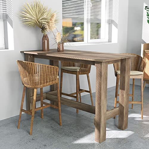 Rustic Counter Farmhouse Height Dining Table Solid Desk Wooden