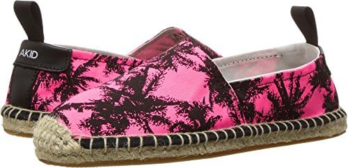 AKID Brand Baby Girl's Elle (Toddler/Little Kid/Big Kid) Neon Pink Palm Loafer