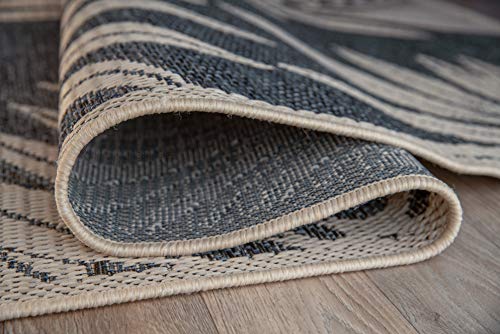 Rugshop Leaf Design Indoor/Outdoor Area Rug 7'10" x 10' Blue