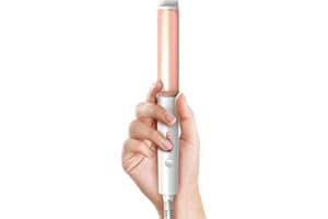 MQUPIN Mini Curling Iron, Curling Iron for Short Hair 1 Inch, Ceramic Dual Barrel Small Curling Iron with Keratin Protects Hair from Damage, 3 Temp 320 °F 360 °F 400 °F, Travel Size （1 Inch, Rose Gold Pink）