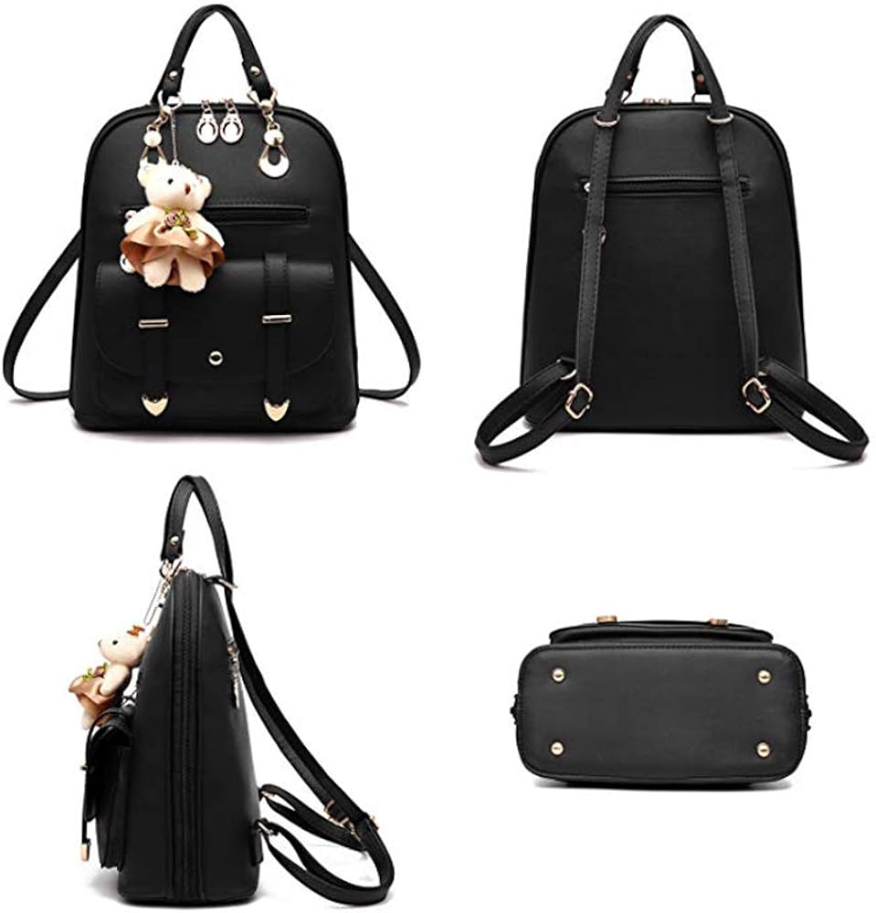 Cute PU Leather Mini Backpack Casual Waterproof School Bag Travel Daypacks Small Purse for Teen Girls and Women - Image 3