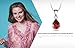JewelryPalace Gemstones Birthstone Necklace For Women 925 Sterling Silver Solitaire Pendant Necklace For Girls 2.2ct Natural Garnet Necklace Chain Box 18 Inches Pear Cut