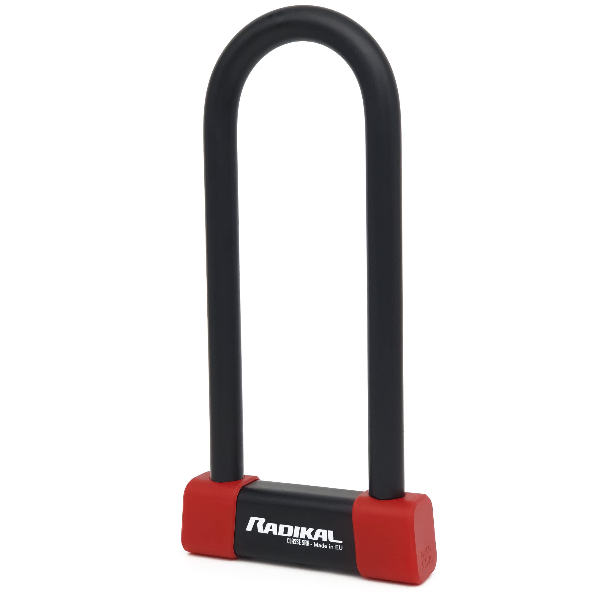 RADIKAL RK250R Premium U Lock Homologated SRA, 85x250mm/3.34x9.84in More Locking Options, ø18mm/0.7in Hardened Steel Coated Double Closure Shackle, AntiTheft U for Motorcycle Scooter Electric Bike