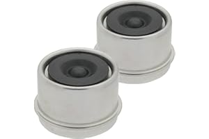 QJZ Dust Cap 2" (1.98 in) - Trailer Axle Wheel Hub and Bearing Hub with Rubber Plug, Replacement for Boat Trailer, 3500 Lbs Capacity - 2 Pack