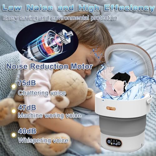 Azonee Mini Washing Machine, Portable Small Washing and Dryer Machine, Collapsible Washer with Spin for Travel, Apartment, Baby Clothes, Socks 15L