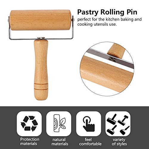 Watris Veiyi Small Rolling Pin, Wooden Dough Roller, NonStick Pizza