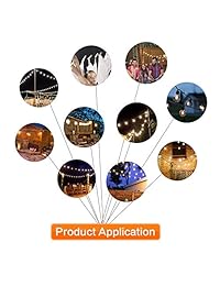 Cadena de luz Kit de suspensión, al aire última intervensión Kit de accesorios para colgar, acero inoxidable Luces de globo de luz, con cable de 164 ft de alambre de cuerda, para colgar, cadena luz, flores de papel, Linterna de luz