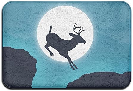 Ksipop Pattern Doormats Deer Jump Moon Sky Entrance Mat Non-slip Indoor Outdoor Floor Door Rug Bathroom Mats For Home Decor