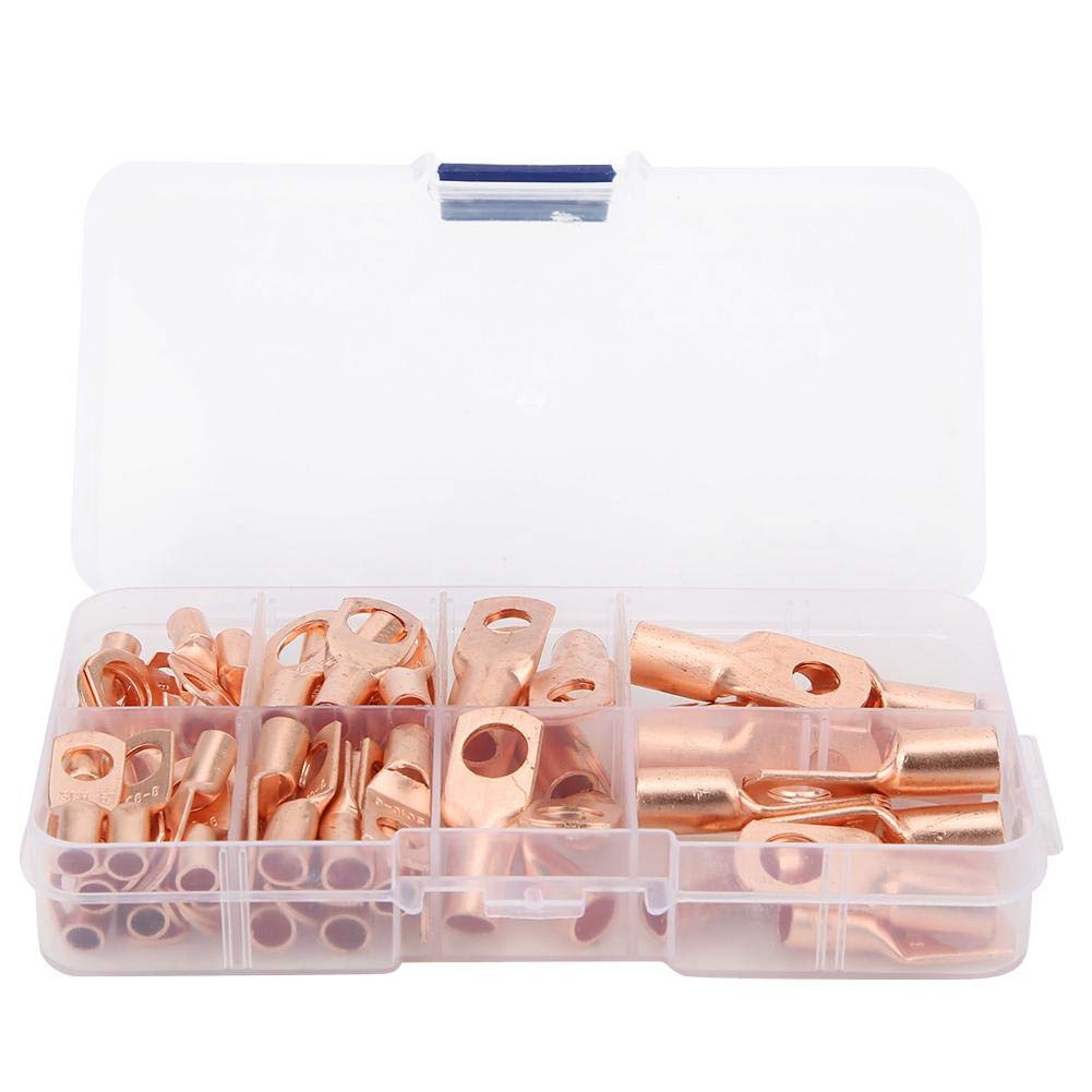 Copper terminal,Tube Terminal,60PCs SC Tinned Copper Tube Terminal,Electrical Parts for Industrial Connector,Locking pad can isolate off moisture and keep the cable dry