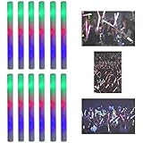 16" Multicolor LED Flashing Light Effect Sticks Color Changing Foam Baton Strobe for Party Supplies, Festivals, Raves, Birthdays, Children Toy (12 Pack) by Super Z Outlet