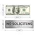 No Soliciting Sign for House, Metal Self-Adhesive Signs for Door Wall, Aluminum Soliciting Signboard for Business Office Home (4 Pack, 7×2 inches)