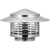 BESPORTBLE 3inch Stainless Steel Chimney Cap, Round Chimney Cover with Screen Tapered Top Cap Stove Topper for Outside Roof Fireplace Flue Vent Flue