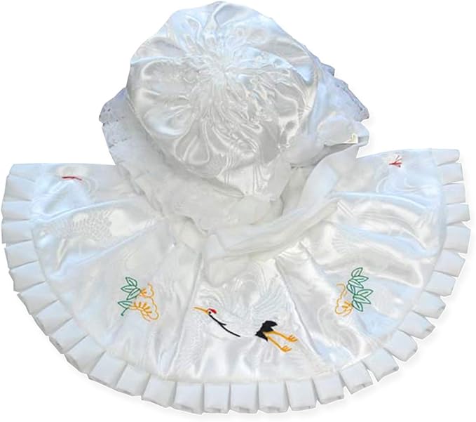 Amazon Co Jp ２点フードセット フード 頭巾 よだれ掛 男児 白 お宮参りセット 高級ポリエステル初着 100日参り 服 ファッション小物