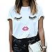 BLACKMYTH Women Summer Funny Print Short Sleeve Top Tee Graphic Cute T-Shirt