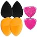 4+1Pcs Makeup Blenders with Cosmetic Sponges & Brushes Cleaner,Foundation Powder Blending Buds,Dry and Wet Used Beauty Muti-colored Blender,Soft Blending Sponge