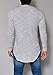 Pxmoda Men's Hip Hop Fashion Long Sleeve Hipster T-shirt Casual Curved Tops (XL, Grey)