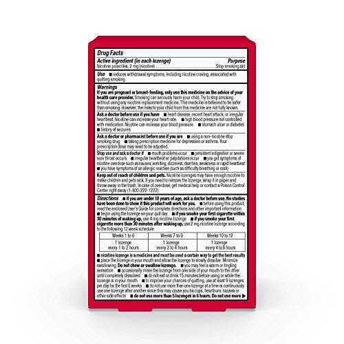 Basic Care Nicotine Mini Lozenge, Stop Smoking Aid, Nicotine Polacrilex 2 mg (Nicotine), Cherry Ice Flavor, 27Count, 27 Count