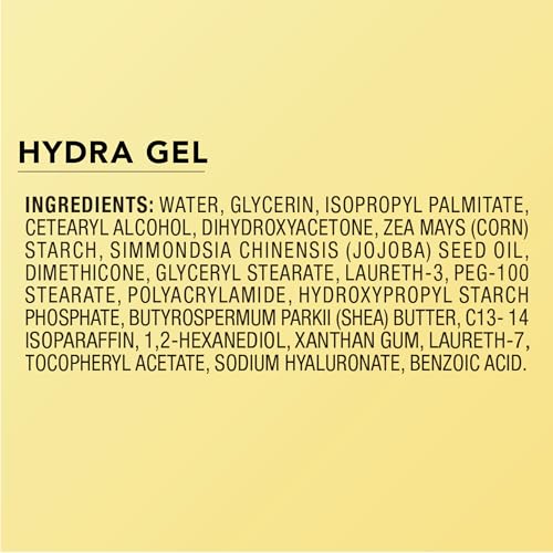 JERGENS NATURAL GLOW HYDRA GEL MOISTURIZER, HYALURONIC ACID TANNING LOTION, HYDRATING TANNING GEL, FRAGRANCE-FREE SELF TANNER, MEDIUM TO DEEP SKIN TONES 8.3 OZ