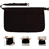 Staffshare365.net Apron Restaurant Bar Waiter Waitress Server Easy Adjustable Belt 4 Pockets Black (Black, Quick Apron - Compact)