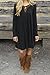 Mixmax Women Elbow Stitching Color Splice Tunic Dress (Small, Black)