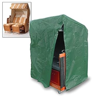 ECD Germany Abdeckung für Strandkorb - Strandkorb Schutzhülle in grün - wetterfest/ reißfest - 160 x 125 x 85 cm - aus atmung