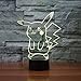 Pokemon Pikachu 3D LED Night Light, Elstey 3D Optical Illusion Visual Lamp 7 Colors Touch Table Desk Lamp