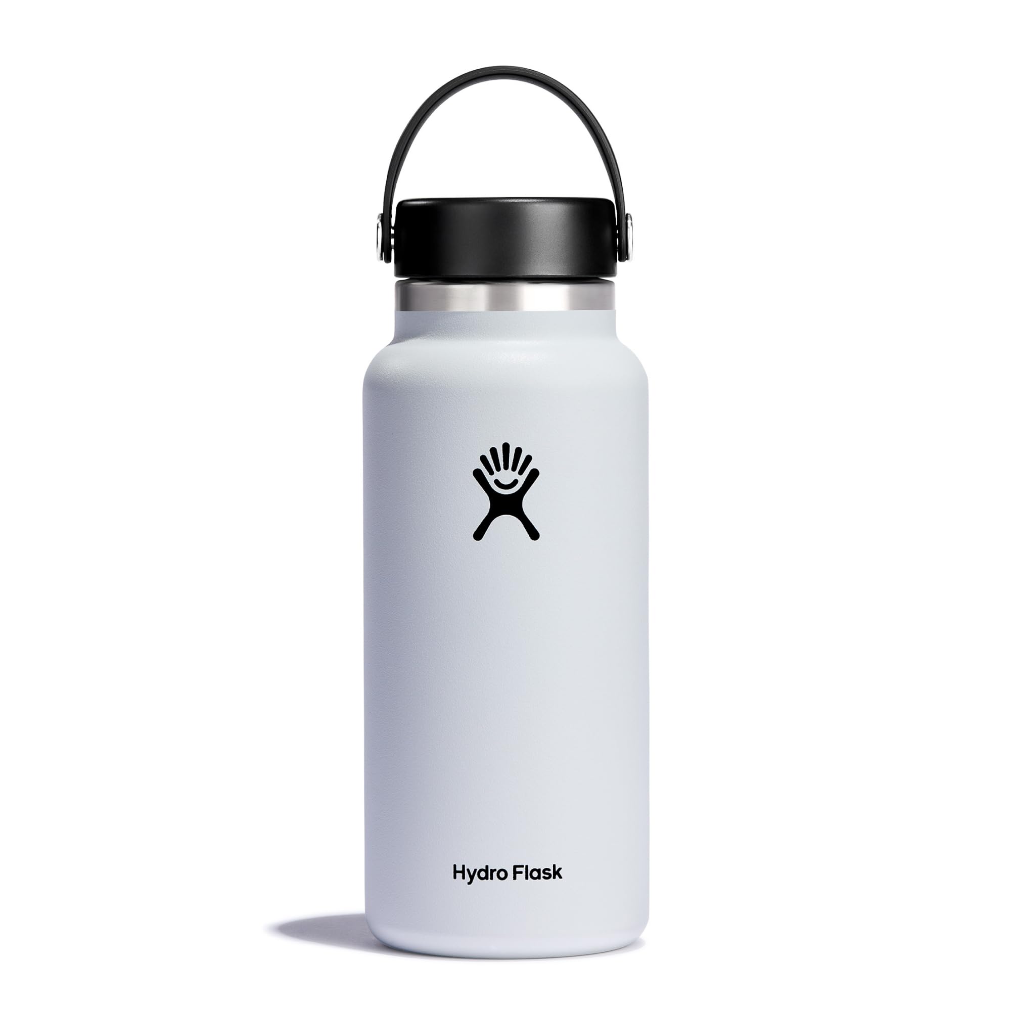 Hydro Flask - Water Bottle 946 ml (32 oz) - Vacuum Insulated Stainless Steel Water Bottle with Leak Proof Flex Cap and Powder Coat - Wide Mouth - White