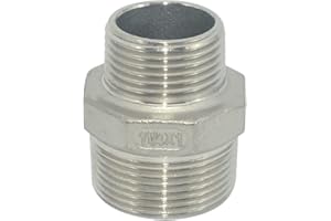 Megairon 1-1/4" x 1" Male Threaded Reducing Nipple Fitting/Adapter,Stainless Steel SS304 NPT Pipe Hex Reducer