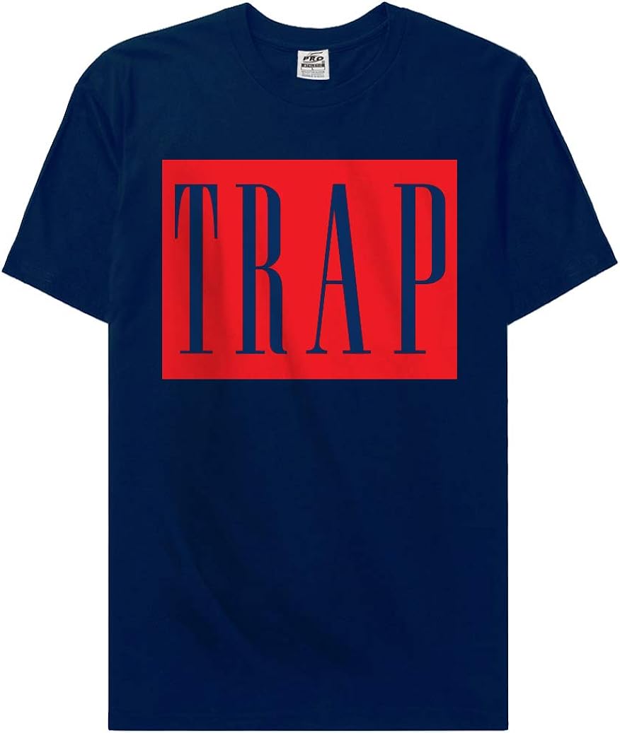 navy blue and red t shirt