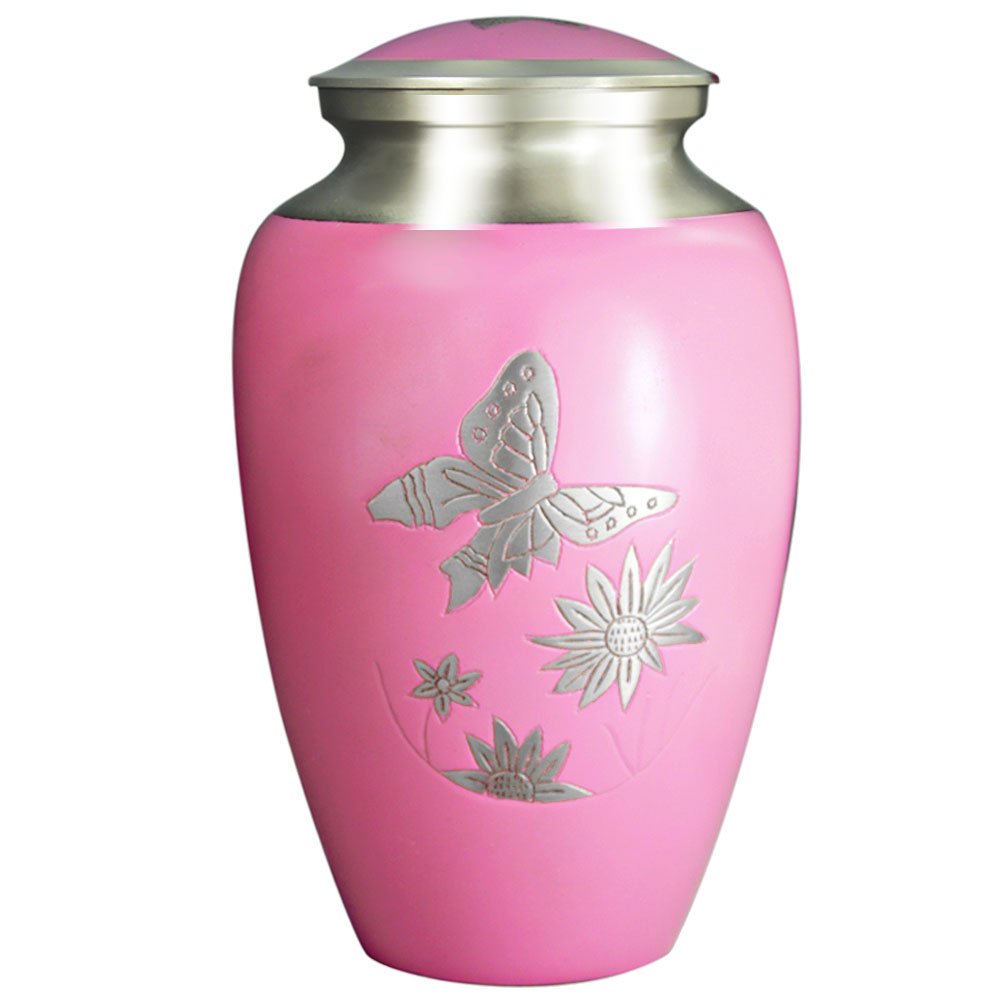 Pink Butterfly Mini Keepsake Urns For Human Ashes Set of