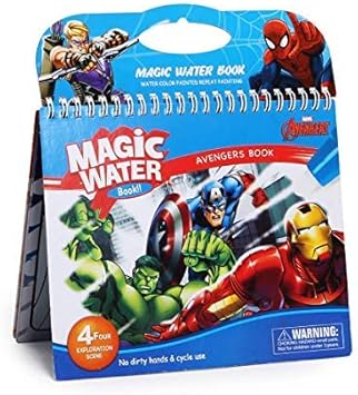 PLUSPOINT Magic Water Quick Dry Book Water Coloring Book Doodle with Magic Pen Painting Board for Children Education Drawing Pad (Avengers)