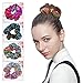 9 Pcs Hair Scrunchies and 18 Counts Black Elastics Hair Ties - Hair Bobbles Ponytail Holder Elastics Hair Scrunchy Hair Bands Shiny and Velvet Scrunchies for Woman Girls