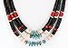 Native-Bay $380Tag Silver Certified Navajo Graduated Turquoise Coral 3 Strand Necklace 16006 Made by Loma Siiva