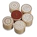 KINGSO 6 Assorted Wooden Rubber Stamp Round Shape Handwriting Floral Flower Craft