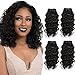 FASHION LINE Brazilian Body Wave/Water Wave/Deep Wave/Funmi/Human Hair Bundles Unprocessed Human Hair Natural Black(Water Wave, 4 Bundles)